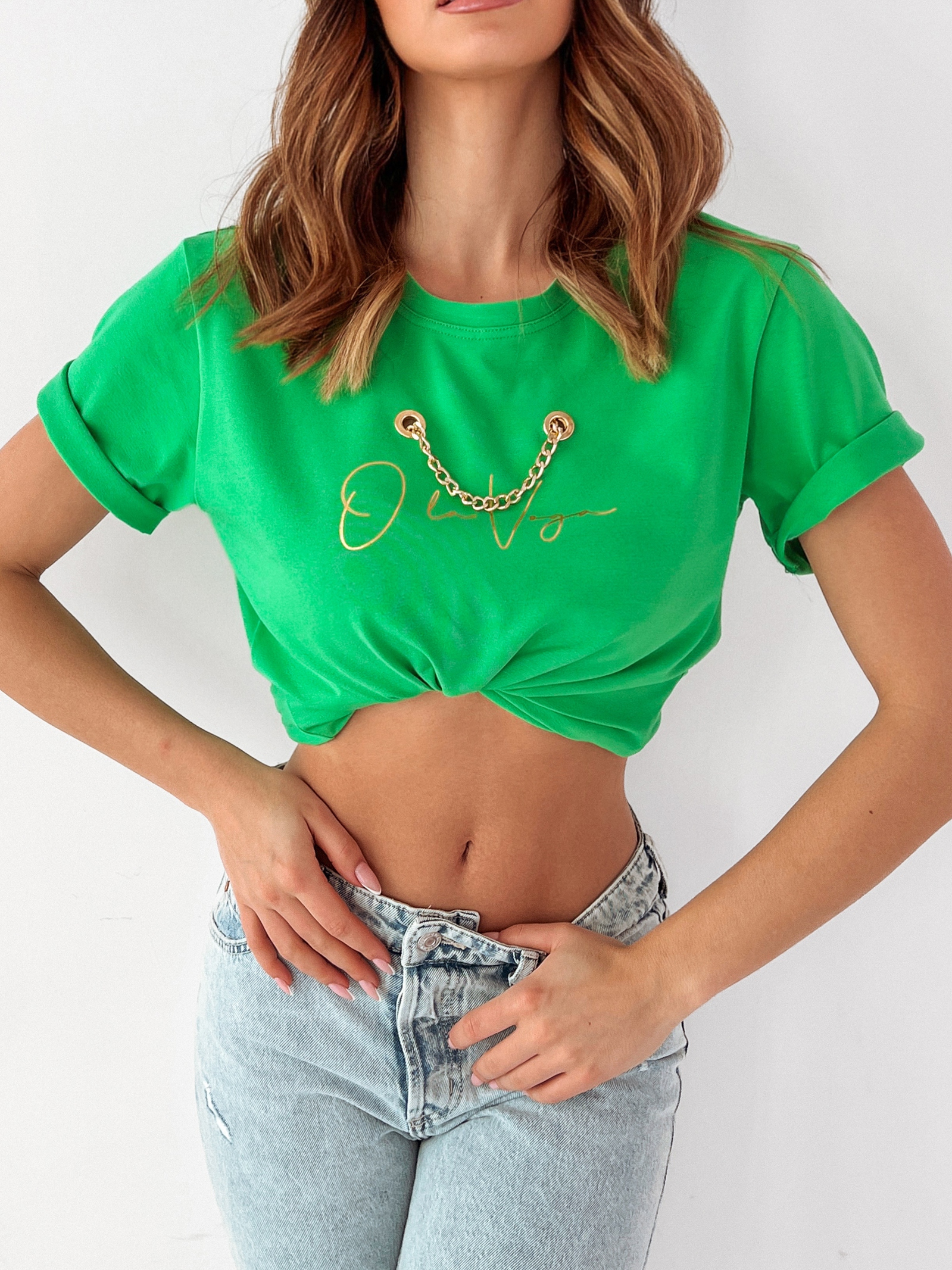 T-shirt Ola Voga Gold Chain zielony T-shirt Ola Voga Gold Chain zielony
