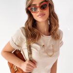 T-shirt Ola Voga Gold Chain j.beżowy