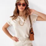 T-shirt Ola Voga Gold Chain j.beżowy