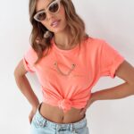 T-shirt Ola Voga Gold Chain neonowy pomarańczowy