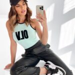 Body bawełniane Black Line Ola Voga miętowe