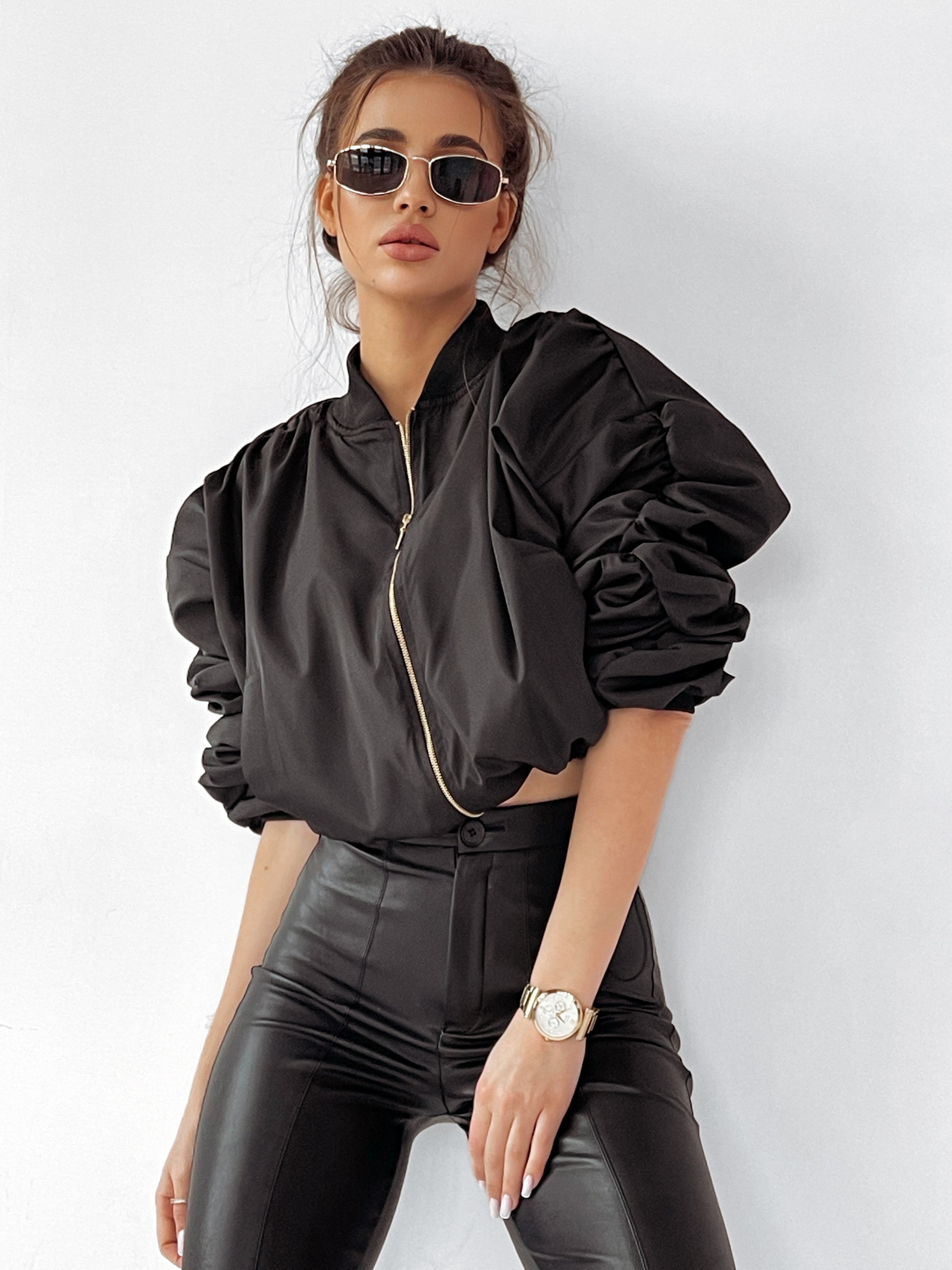 Kurtka bomberka App O'la Voga czarna Kurtka bomberka App O'la Voga czarna