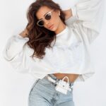 Bluza oversize Flower OLA VOGA ecru