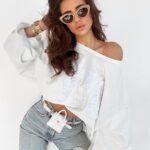 Bluza oversize Flower OLA VOGA ecru