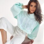 Bluza oversize Flower OLA VOGA miętowa