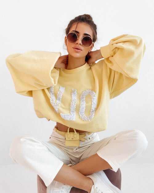 Bluza oversize Flower OLA VOGA żółta