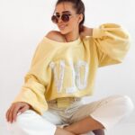 Bluza oversize Flower OLA VOGA żółta