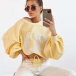 Bluza oversize Flower OLA VOGA żółta