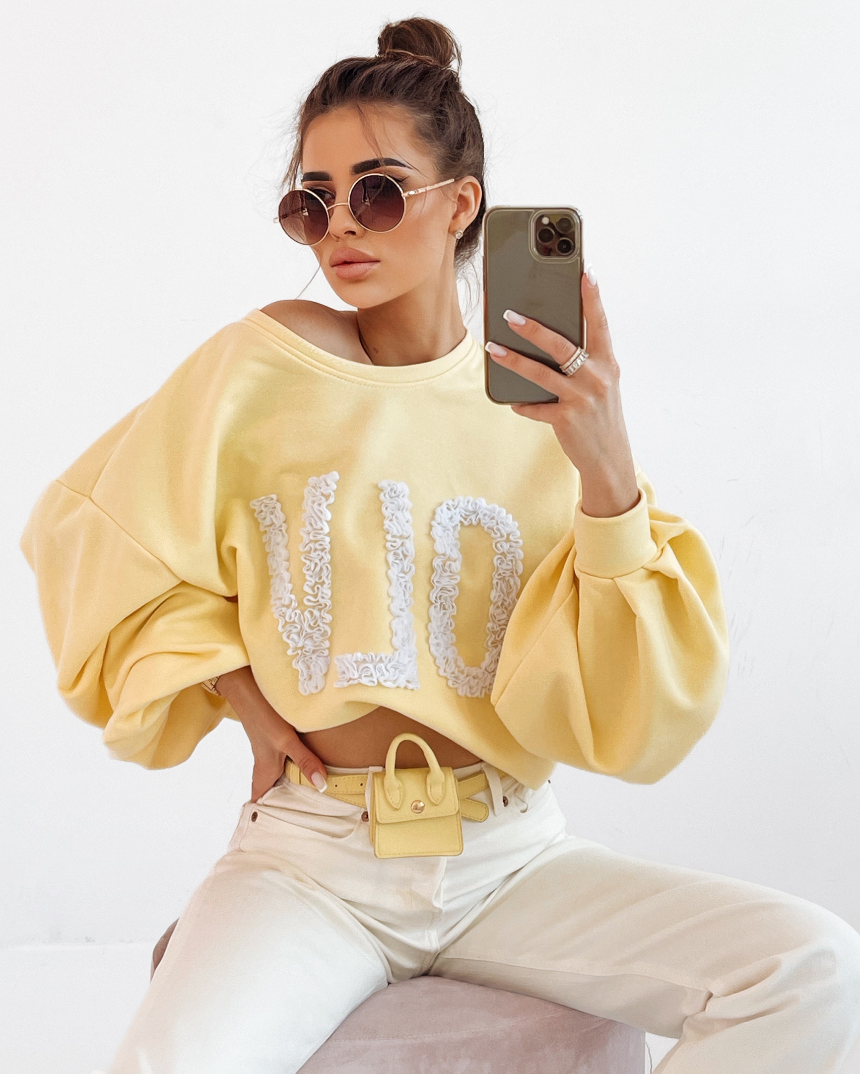 Bluza oversize Flower OLA VOGA żółta Bluza oversize Flower OLA VOGA żółta