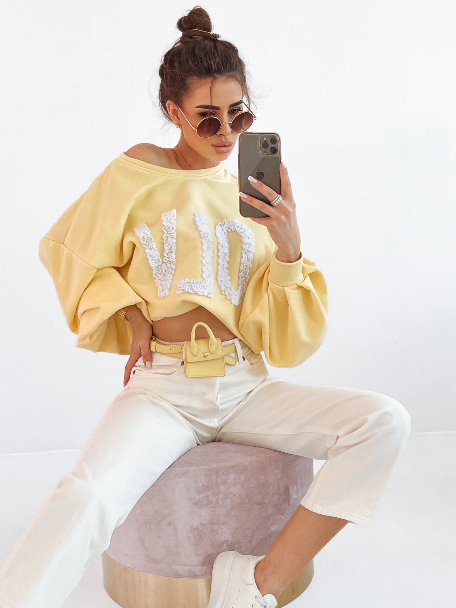 Bluza oversize Flower OLA VOGA żółta Bluza oversize Flower OLA VOGA żółta