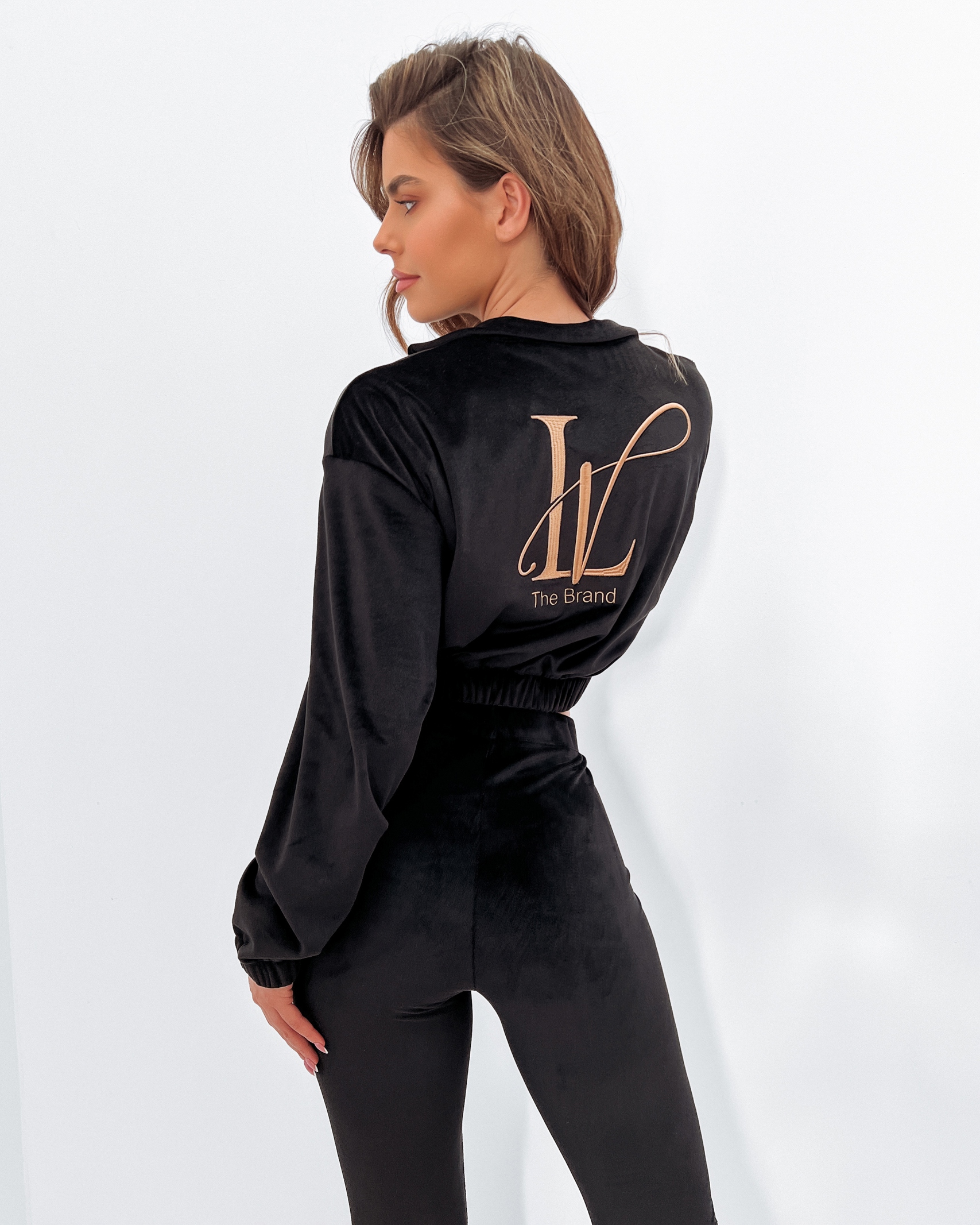 Komplet welurowy Zira O'la Voga czarny Komplet welurowy Zira O'la Voga czarny