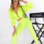 Komplet welurowy Zira O'la Voga limonkowy