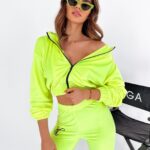 Komplet welurowy Zira O'la Voga limonkowy