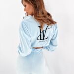 Komplet welurowy Zira O'la Voga błękitny