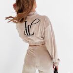 Komplet welurowy Zira O'la Voga beżowy