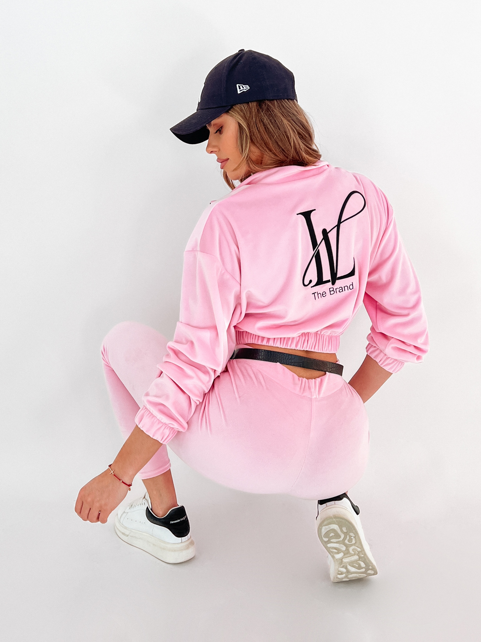 Komplet welurowy Zira O'la Voga pudrowy