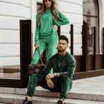 Komplet welurowy Ola Voga Gold Lv Woman zielony