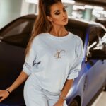 Komplet welurowy Ola Voga Gold Lv Woman błękitny