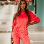 Komplet welurowy Ola Voga Gold Lv Woman różowy