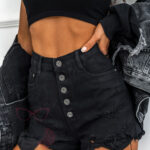 Szorty jeansowe Rock Sheva czarne