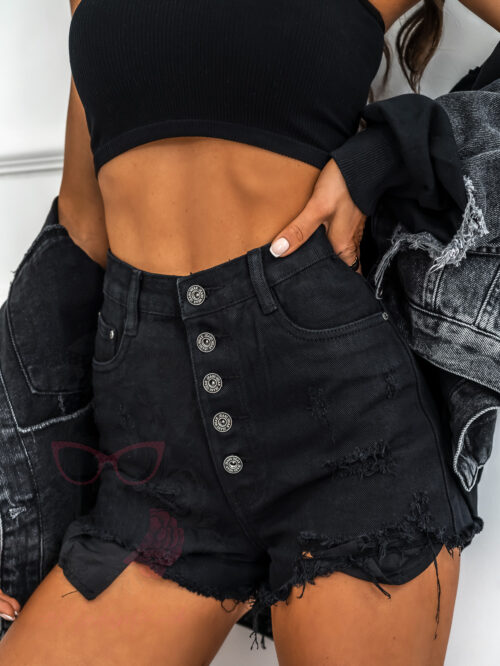 Szorty jeansowe Rock Sheva czarne