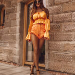 Spodenki jeansowe Mediolan Summer neonowo pomarańczowe