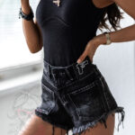 Szorty jeansowe Rock Guns czarne