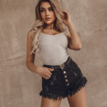 Krótkie spodenki szorty jeansowe L.A.czarne