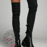 -wyprzedane-Kozaki z elastyczną cholewką Rock Movie czarne