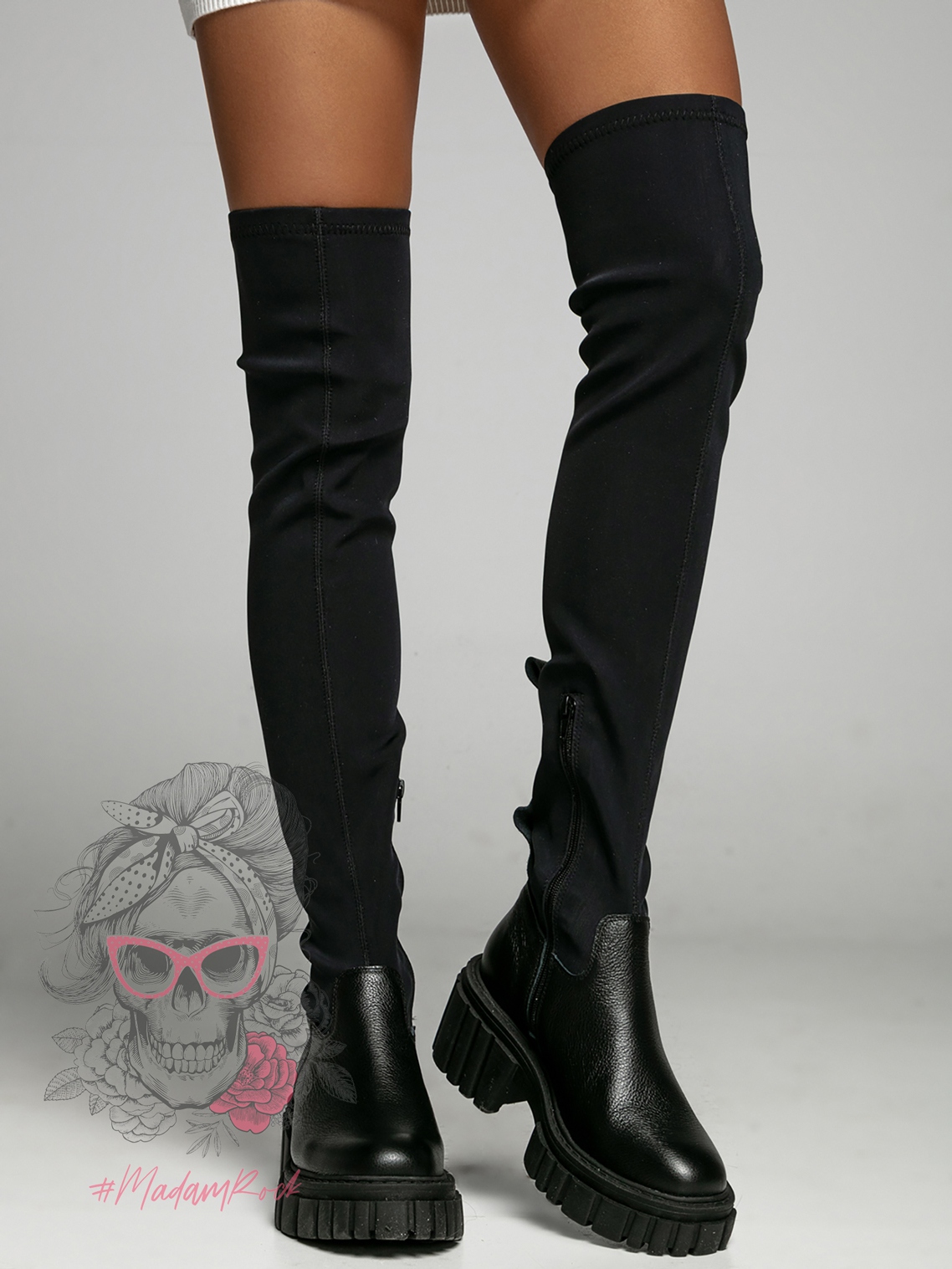 -wyprzedane-Kozaki z elastyczną cholewką Rock Movie czarne -wyprzedane-Kozaki z elastyczną cholewką Rock Movie czarne