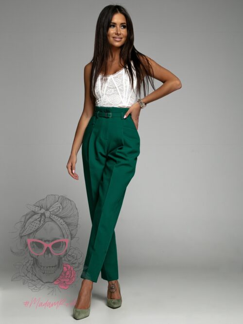 Spodnie cygaretki Melisma butelkowa zieleń