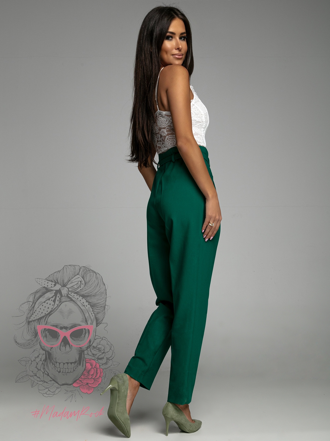 Spodnie cygaretki Melisma butelkowa zieleń