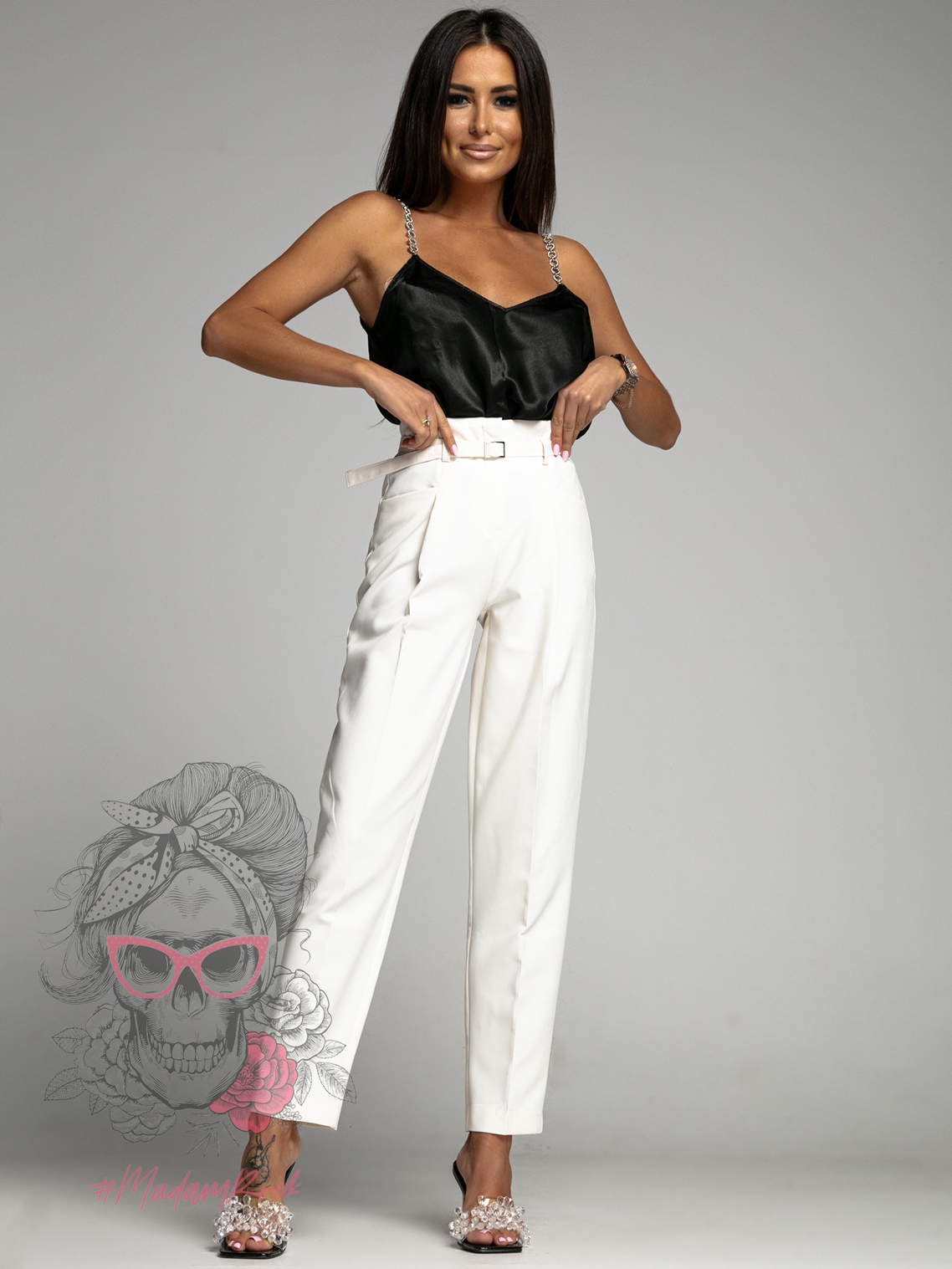 Spodnie cygaretki Melisma ecru