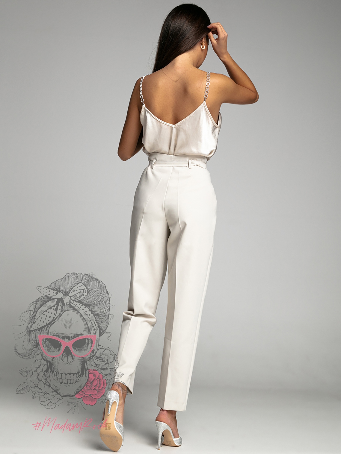 Spodnie cygaretki Melisma j.szary