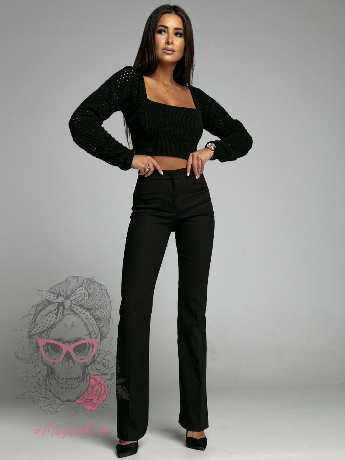 Bluzka ażurowa Flow czarna Bluzka ażurowa Flow czarna