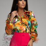 -wyprzedane-Koszula z piórami Egsotic pomarańczowa