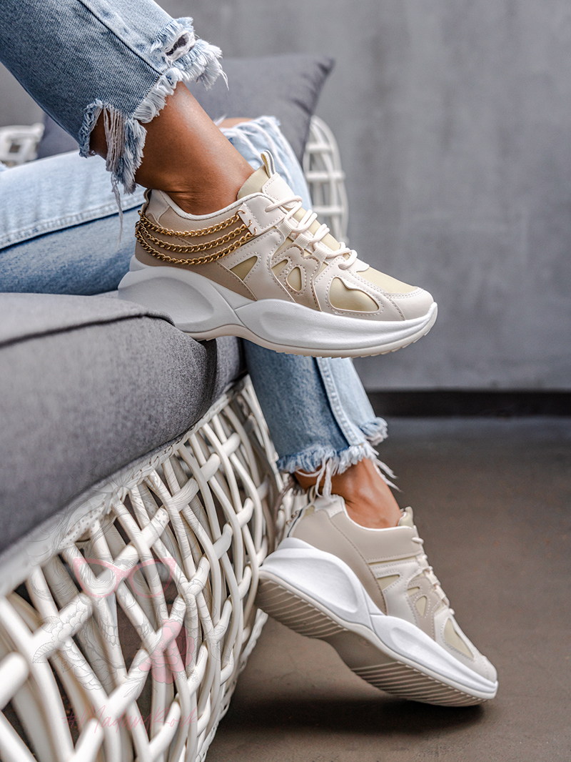 Buty sportowe Madam Guessi beżowe