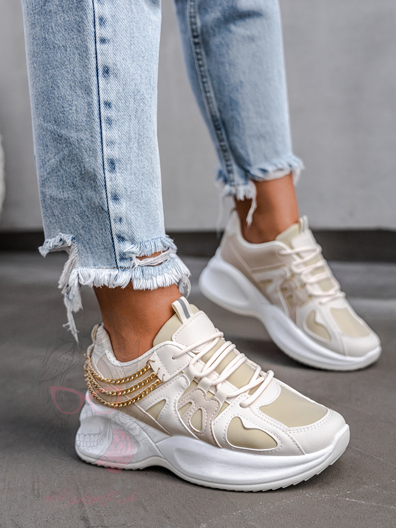 Buty sportowe Madam Guessi beżowe