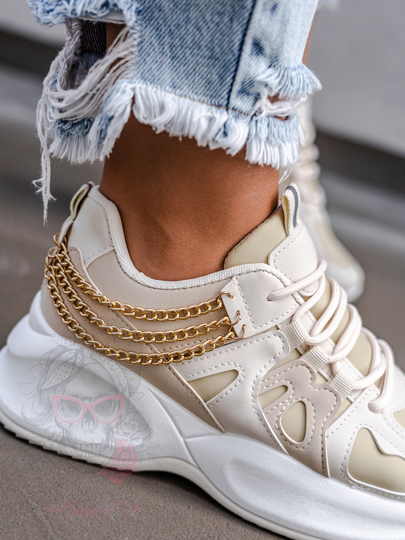 Buty sportowe Madam Guessi beżowe