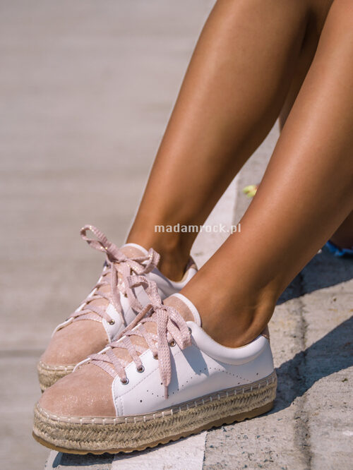 Espadryle trampeczki Madam Pastiso pudrowe