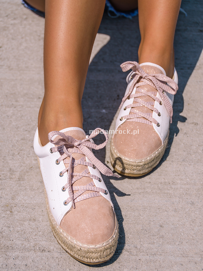Espadryle trampeczki Madam Pastiso pudrowe