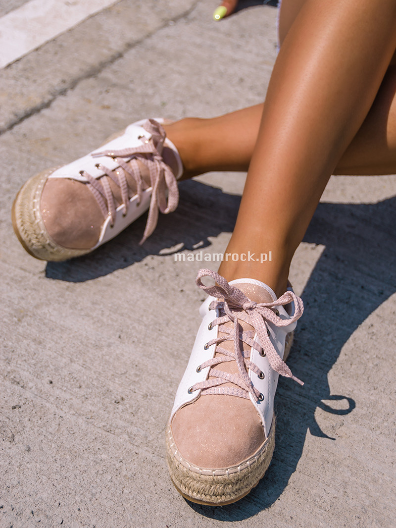 Espadryle trampeczki Madam Pastiso pudrowe