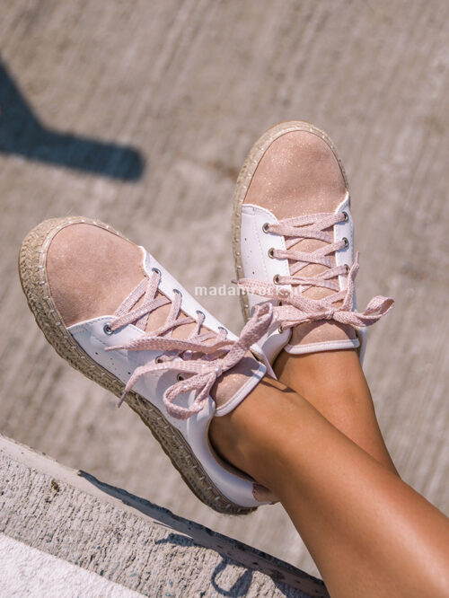 Espadryle trampeczki Madam Pastiso pudrowe