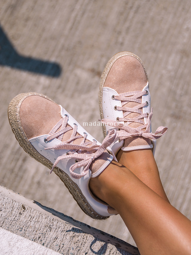 Espadryle trampeczki Madam Pastiso pudrowe