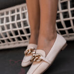 Mokasyny z łańcuchem Madam Geneva beżowe