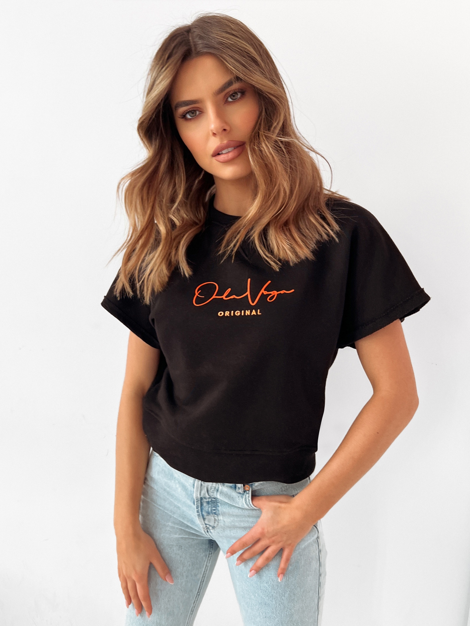 Bluza bawełniana Pink Ola Voga czarna