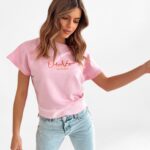 Bluza bawełniana Pink Ola Voga pudrowa