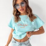 Bluza bawełniana Pink Ola Voga błękitna