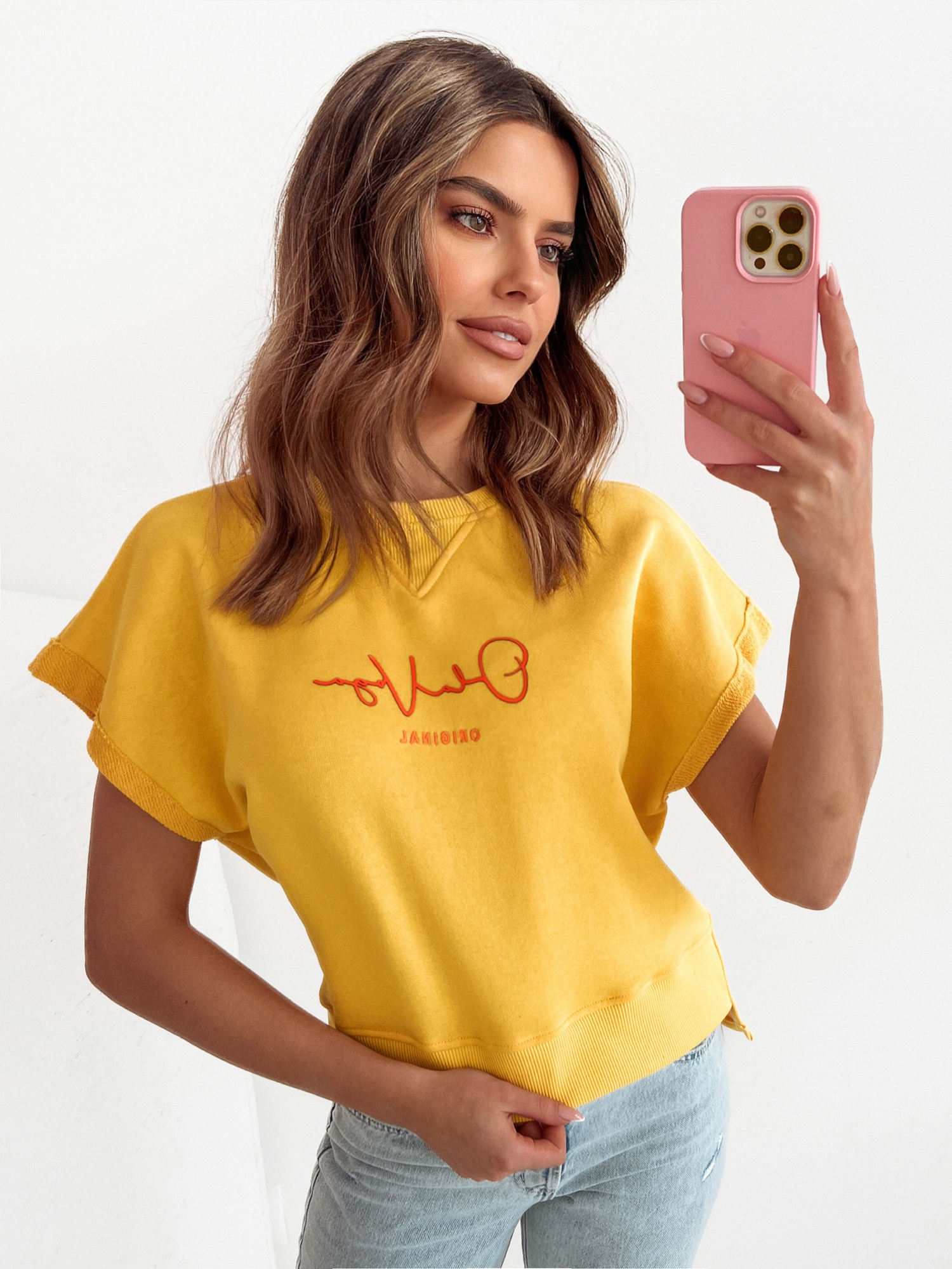 Bluza bawełniana Pink Ola Voga żółta