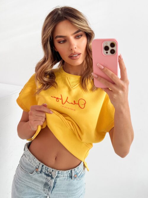 Bluza bawełniana Pink Ola Voga żółta